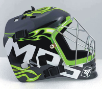 Florbalov maska MPS PRO FLAME - Black/Green/Chrome